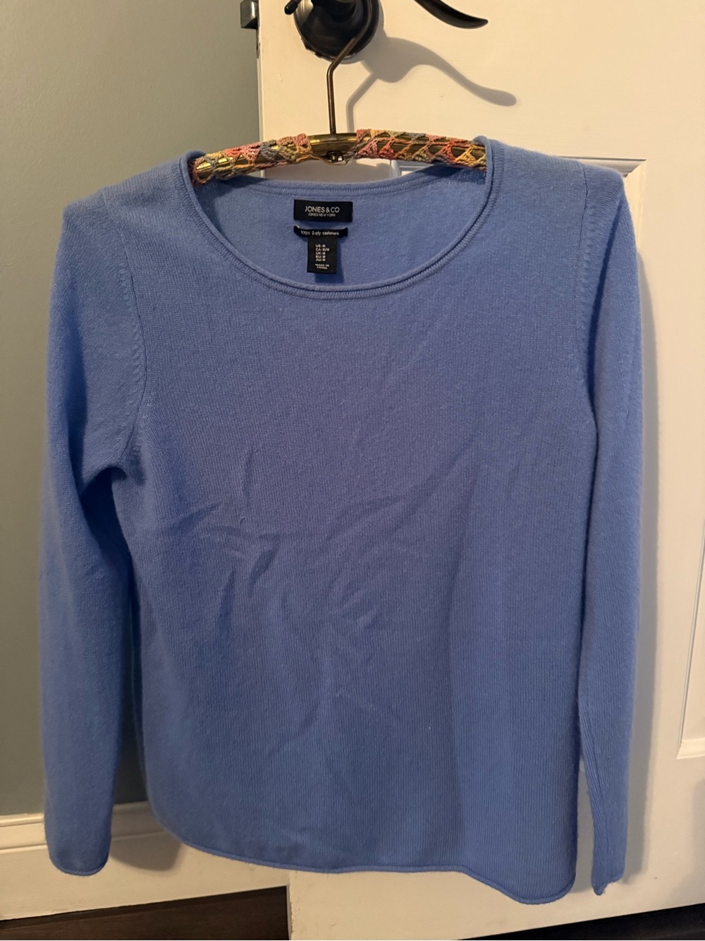 Cashmere Jones&Co Light Blue Lightweight Crewneck Sweater